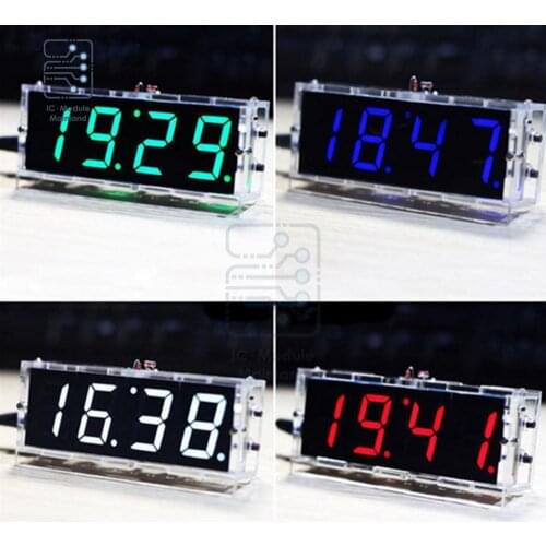 LED Digital Electronic Temperature Clock DIY Kit Electronic Clock LED Digital Clock Time Light Control Temperature Thermometer