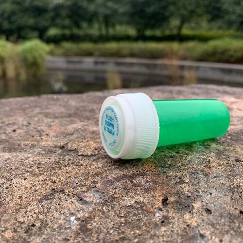 COURNOT 8 Dram Push Down & Turn Vial Container Acrylic Plastic Storage Stash Jar Pill Bottle Case Box Herb Waterproof Container