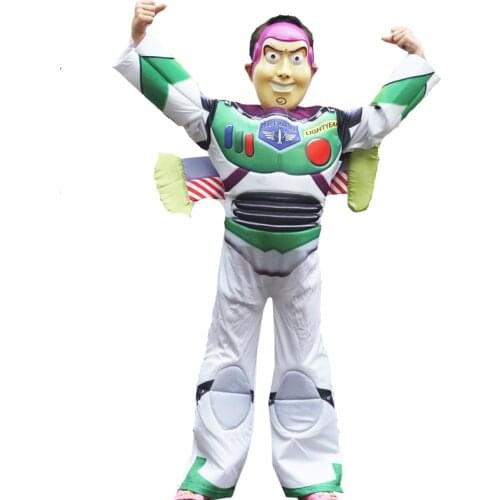 Boy Toys-Storys Buzz Lightyear Jumpsuit Costume Halloween Costumes Deluxe Children Kid Fancy Dress Cosplay Birthday Party Gift