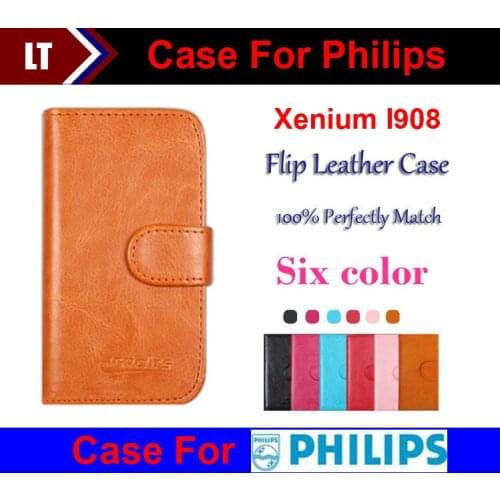In Stock New 2015 items Free Shipping Flip Leather Case Exclusive 100% Special Flip Case For Philips Xenium I908