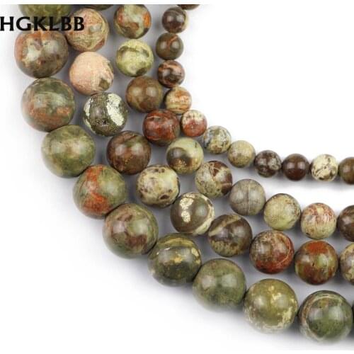 HGKLBB Natural Ocean Stone beads 6/8/10/12mm Round Spacer loose Beads For jewelry Making DIY Necklace Bracelet accessories