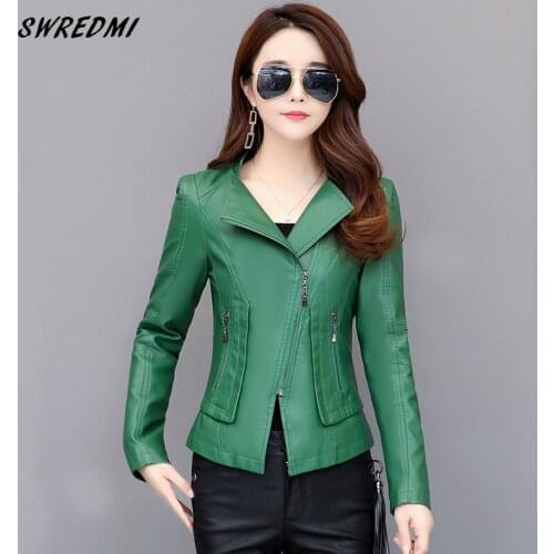 Girls Leather Jackets New Slim Casual Women Leather Coat Spring And Autumn Women Leather Coats Suede Outerwear SWREDMI