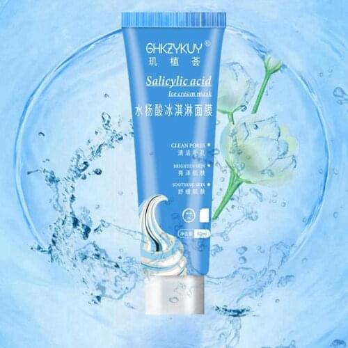 60ml Salicylic Acid Ice Cream Mask Whitening Cleansing Mask Shrink Pores Hyaluronate Moisturizing Skin Care Mask