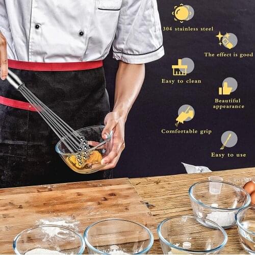 Mini Whisk Stainless Steel Balls 10 Inch And 12 Inch Whisk Manual Mixer Whisk Stain-resistant Mixer Whisk