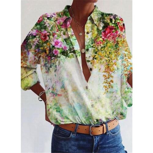 Fashion New Women Shirt Large Size Loose Women Shirt Casual Long Sleeve Tops