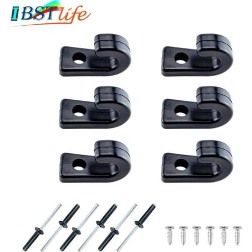 6PCS/Lot Nylon Lashing Hook J Hooks Rigging Accessories For Boat Kayak Canoe Rowing Boats Bungee Cord Portative Tie Down Hook