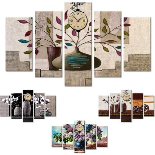 Floral Canvas Art Modern Paintings for Wall Decor 5 pcs Abstract Flower Print Artwork for Living Room Framed and Ready to Hang