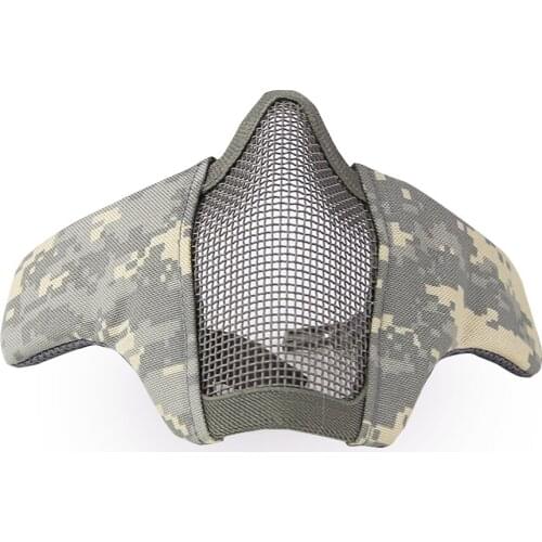 Airsoft Tactical Mask Half Face Helmet Face Protective Metal Mesh Mask for Paintball Party Mask CS Airsoft Game Outdoor Hunting
