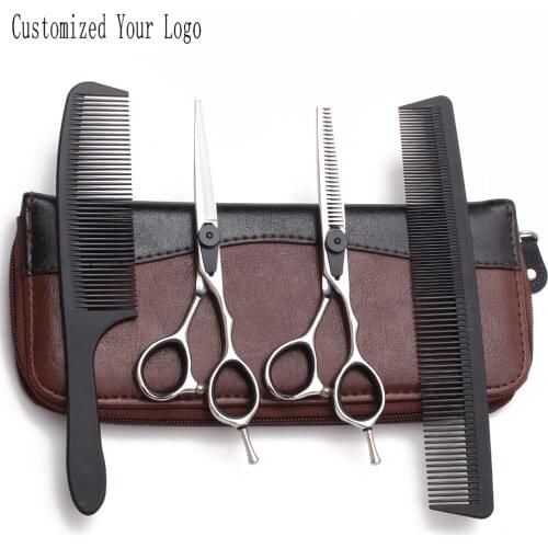 Suit 5.5In. 16cm 440C Purple Dragon Barber Scissors Cutting Shears Thinning Scissors Professional Hair Scissors With Combs C9015