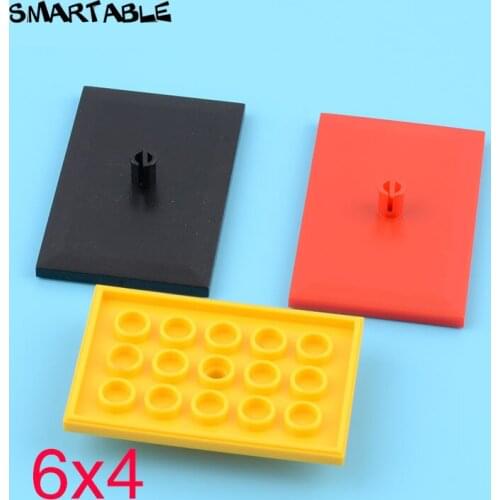 Smartable Train Plate 4x6 Bogie Building Block MOC Parts Toy For Kids Technical Compatible City 4025 /18626 10pcs/Lot