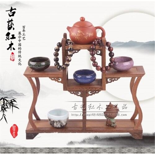 Teapot teapot base wenge Shelf rack swing frame rack Dubbo small teapot seat curio