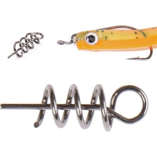 50pcs Spring Lock Pins Stainless Connect Fixed Latch Fishing Tackles Accessories Steel Soft Bait Lure Spring Lock Pin Crank Hook