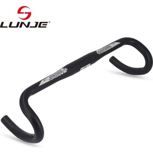 LUNJE road bike Bent Bar Bicycle Handlebar 25.4/31.8mm Aluminum alloy racing Road bike handlebar 420MM for bicycle accessories