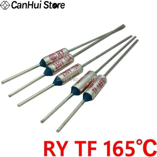 RY 10/20/50/100pcs/lot New Micro thermal fuse 10A250V 165 Degrees 165 C Mini temp fuse metal shell Thermal Cutoff
