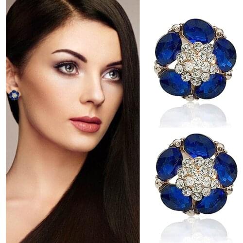Earrings Fashion Jewelry 2020 Rhinestone Fashion Girl clip on Earrings The perfect clip of Womens earrings
