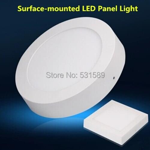 DHL 30PCS Dimmable /No Dimmable 6w/12w/18W round surface mounted led panel lighting SMD2835 high lumen External Power Supply