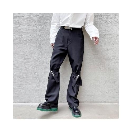 Big Size spring new loose straight tube personality fried street handsome trousers fashion mens design sense small casual trous