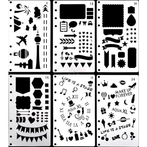 Bullet Journal Stencil Plastic Planner DIY Craft Drawing Template Diary Decor A6