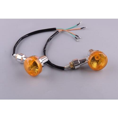 Universal 2pcs Motorcycle Motorbike Amber Bulb Turn Signal Light Indicator Lamp Refit 25cm