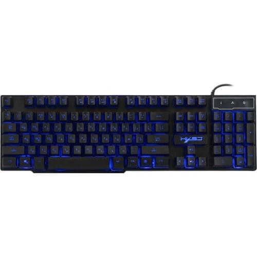 USB Wired Russian/English Gaming Keyboard 3LED Backlit 104 Keys for Computer