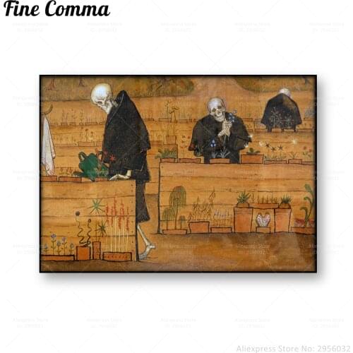 Vintage Poster Antique Oil Painting Copy Wall Art Garden of Death Hugo Simberg Picture Canvas Print Wall Posters and Prints Arts