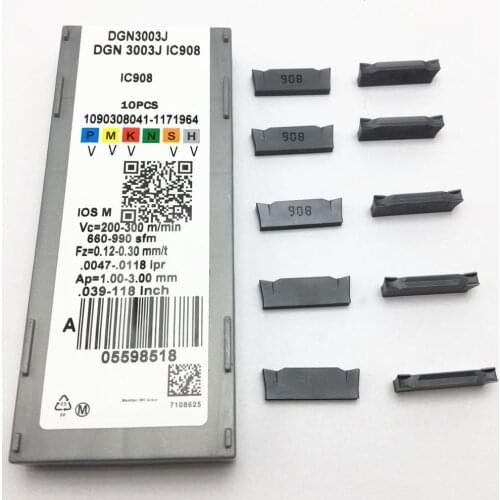 High quality DGN2002C / 2002J IC908 DGN3003J / 3003C IC908 CNC carbide insert slotted DGN 3003J IC908 for cutting tools