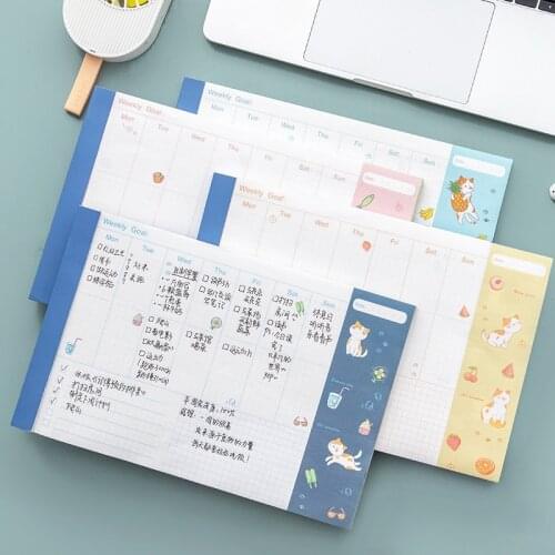 Yisuremia 54 Sheet 27CM Kawaii Weekly Planner Daily To Do List Memo Pads Notepad 2021 Agenda Paperlaria School Office Stationery