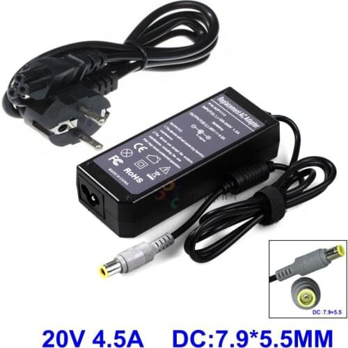 20V 4.5A 90W 7.9x5.0mm Power Supply Charger for IBM For Lenovo Thinkpad X61 T61 R61 92P 40Y t420 AC Adapter With AC Cable