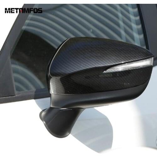 For Mazda CX-3 CX3 2015-2019 2020 2021 Carbon Fiber Side Door Rear View Mirror Cover Trim Protection Cap Sticker Car Accessories