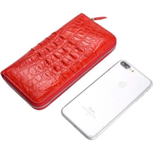 Dae thai crocodile skin carrying bag ladies purse long Leather clutch crocodile tailbone women clutch bag