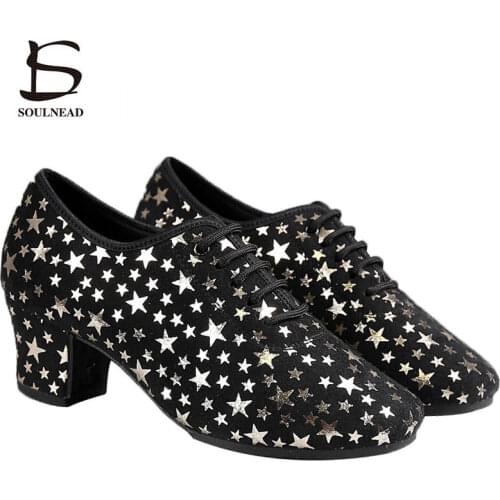 Red Ballroom Dance Shoes for Womens 5cm Heel Latin Salsa Dancing Shoes Suede Cowhide Adult Jazz Tango Shoe Female Dance Sneakers