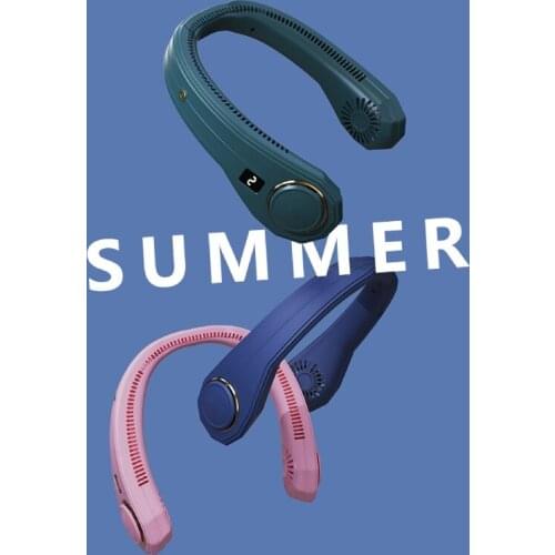 1pc Mini Fan Three Speed Hanging Neck Fan Rechargeable Fan Mute Sports Fans for Home Outdoor Cooling Fan Bladeless Neck Fan