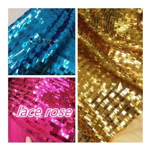 1yard Multicolor gold sequins lace embroidery lace fabric trim for clothes/party christmas Decoration Sewing Accessories