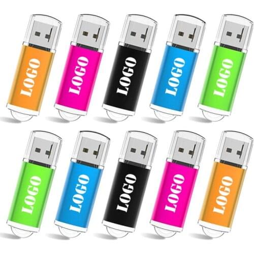 10 Pcs Logo Free USB2.0 Flash Drive 32GB Usb PenDrive Metal 16GB 8GB 4GB USB Metal Customized Logo Flash Drive Stainless U Stick