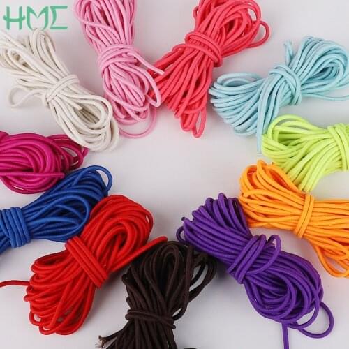 2.5mm 5m/roll Colorful DIY Accessories Round Elastic Band Rope Rubber Line Cord for DIY Outdoor Project Jewelry Making Bracelet