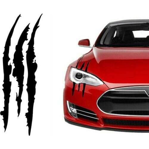 3Pcs Car Sticker Headlight Scratch Stripe Ghost Claw Stickers Car Vinyl Reflective Headlight Decal Creative Scratch Sticker