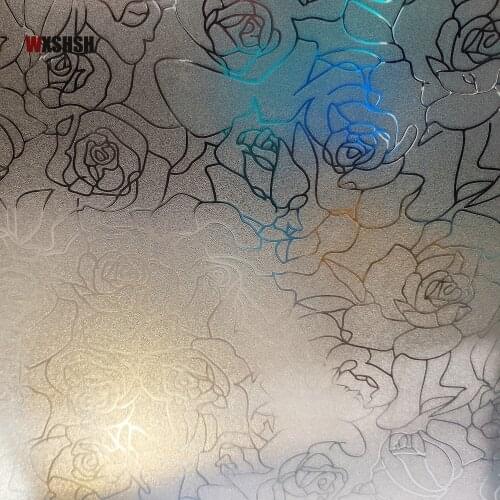 150cm Length Static Cling Window Film Vinyl Abstract Rose Decorative Private Glass Sticker For Window Door Cabinet Table Surface