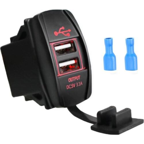 Car Charger Dual USB QC 3.0 Adapter Cigarette Lighter LED Voltmeter For All Types Mobile Phone Charger Smart Charging