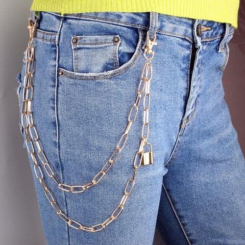 Pants Chain Women Men Keys Chain For Pants Belt Keychain Clip On Chains For Pants Punk Jeans Hipster Hip Hop Jewelry