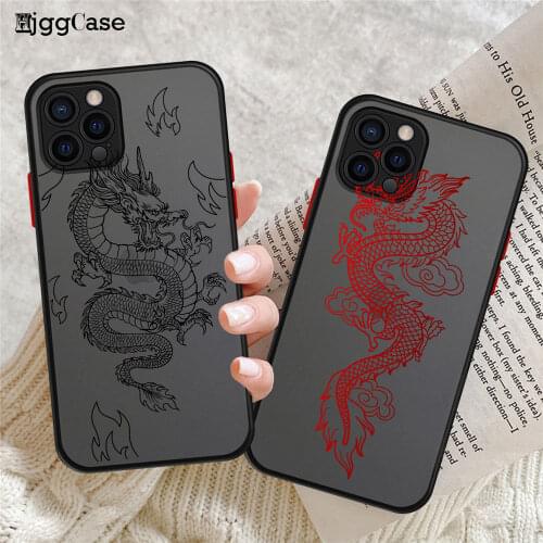 Phone Case For iPhone 11 XR SE Case Hard Dragon Animal Pattern Cover Matte Bag For iPhone 12 11 Pro Max 6S 7 8 Plus XS 12 Mini