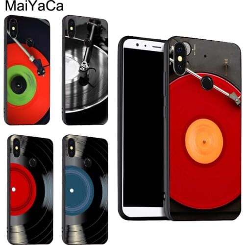 Black Vinyl Record Player For POCO X3 F2 Case For Redmi Note 9 Pro 8 7 8T 9S 9A 9C For Mi Note 10 Lite 9T A3 Coque