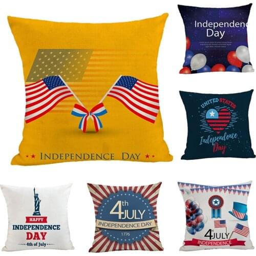 Independence Day 4th Of July Pillow Cases Sofa Cushion Cover Throw Pillow Covers For Bedroom/Living Room/Sofa Decoration 45*45cm