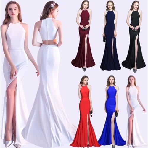 Elegant Taffeta Evening Dress High Split Sexy Long Prom Dress Sleveless Gown Retro Robe De Soriee XUCTHHC 2020 New Party Dress