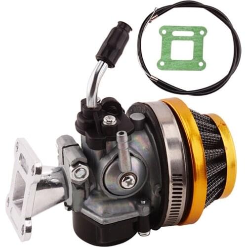 M68B Racing Carburetor 2 Stroke 37 49cc with Air Filter Motorcycle Aluminum Carb Carburetor Mainfold Assembly