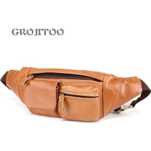 GROJITOO New leisure mens chest bag multi functional sports Single Shoulder Messenger bag mobile phone waist bag for man