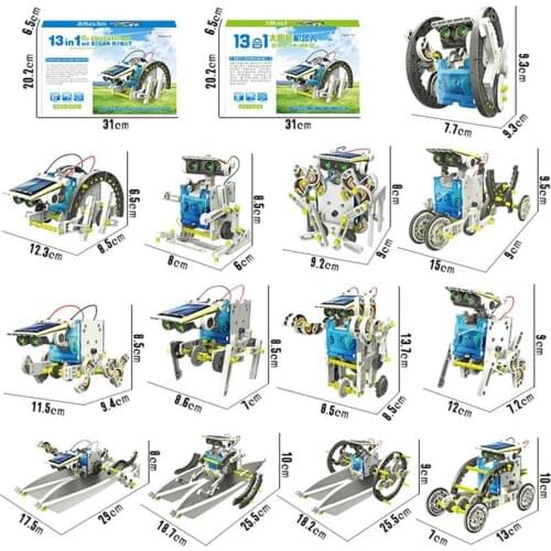 DIY Stem Toys 13 In 1 Educational Toys Solar Robot Toys Science Kit Solar Powered Blocks 3 In 1 Toys for 8-10 Years Old Boys