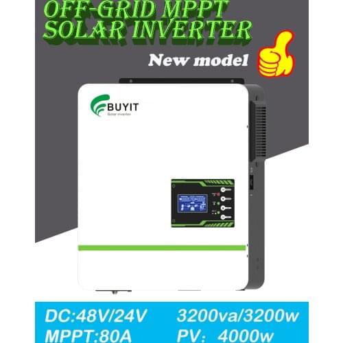 3200W 48V/24V 80A MPPT Hybrid Inversor MPPT Inverter 230v Pure Sine Wave 3kw Solar Need battery to work PV 4000w 120-500vdc