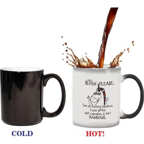 Cute unicorn Mugs magic coffee mug color changing heat sensitive ceramic mugs best gift mugs for your friends
