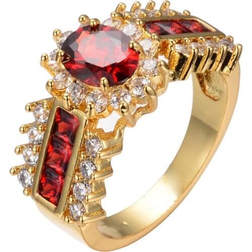 Fashion Jewelry Golden Crown Shape Zircon Female Ring Confession Gift Wearing Crown For Favorite Girl