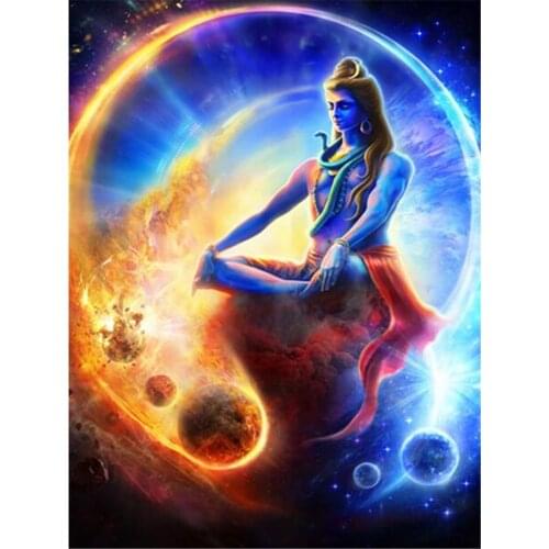 Buddha India Ganesha DIY Embroidery Cross Stitch 11CT Kits Needlework Craft Set Printed Canvas Cotton Thread Home Sell